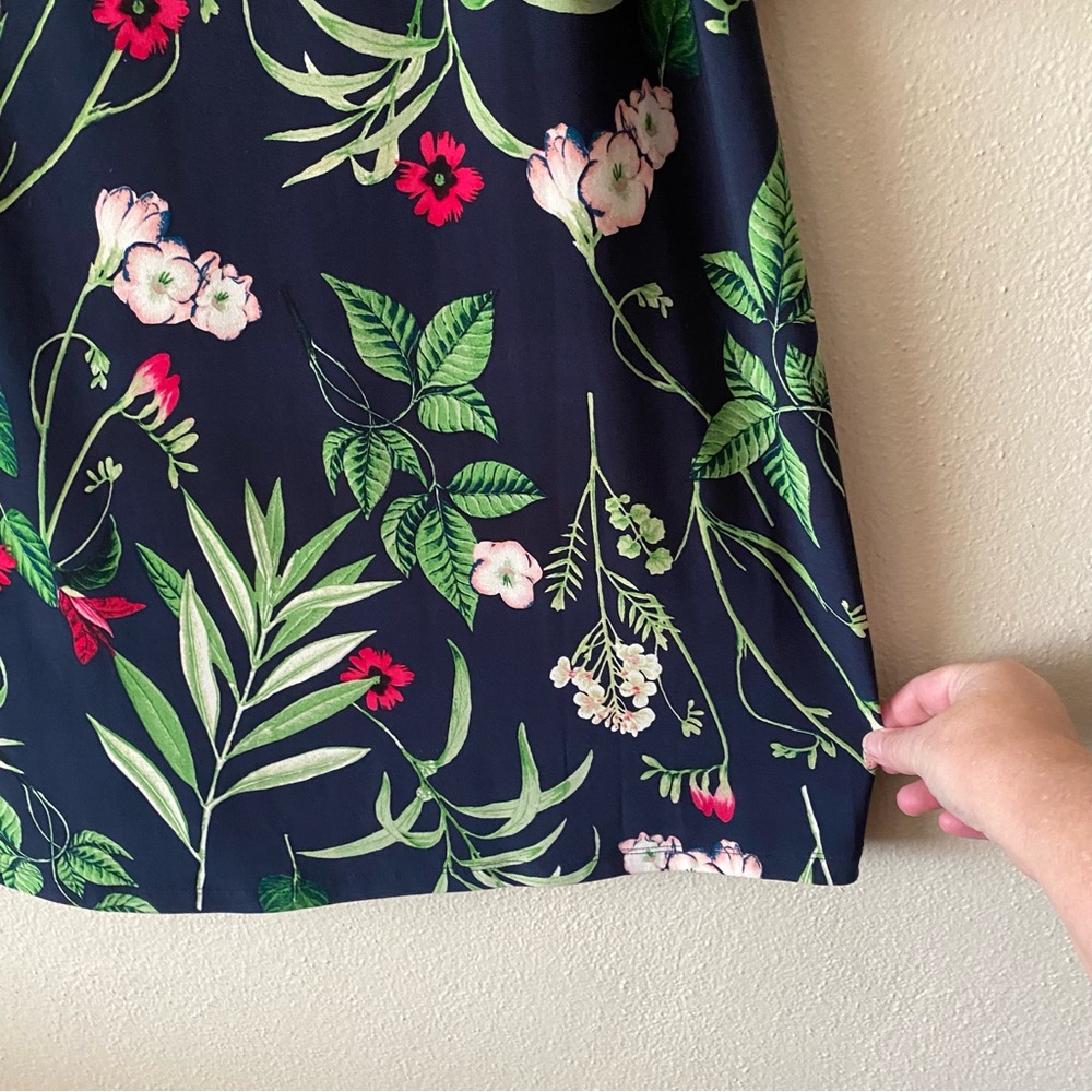 Tommy Hilfiger Floral Bell Sleeve Sky Captain Fern Blue Green Dress Size 16 - Picture 5 of 16